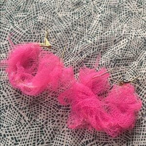 Elegant Pink Lace Earrings